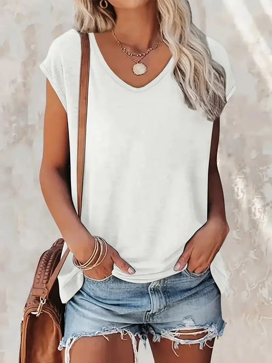 V领背心女装T恤